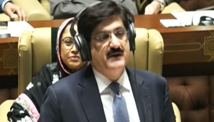 Sindh Chief Minister Murad Ali Shah presents provincial budget on June 13, 2025. — YouTube/GeoNews/screengrab